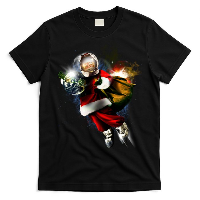 Astronaut Santa Claus In Space T-Shirt