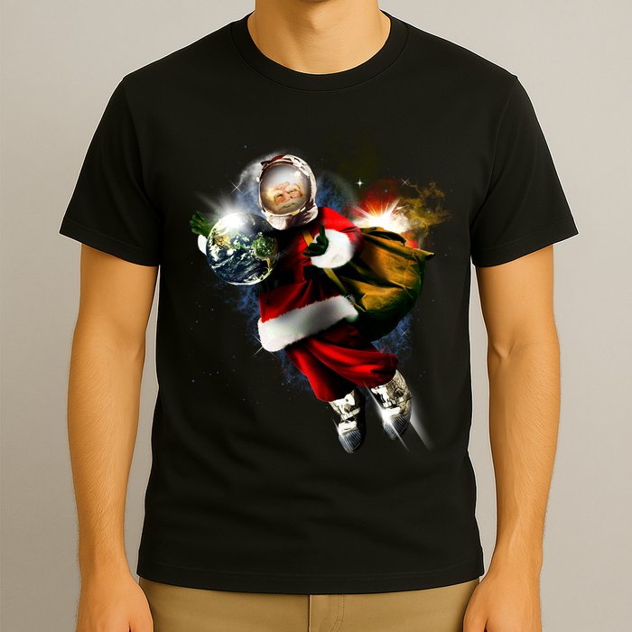 Astronaut Santa Claus In Space T-Shirt