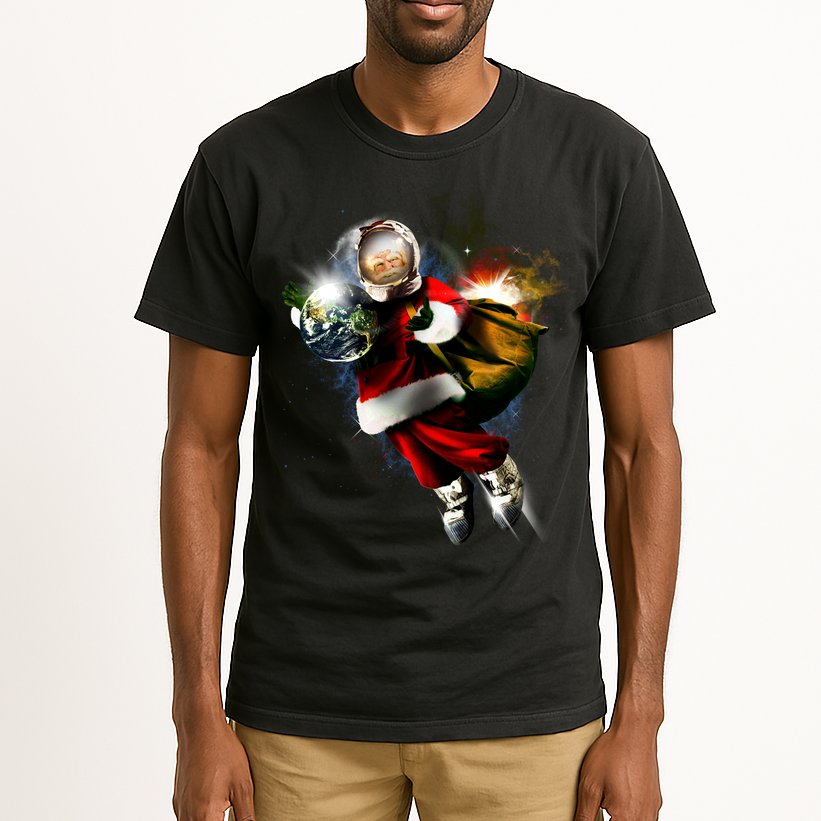 Astronaut Santa Claus In Space Tall T-Shirt
