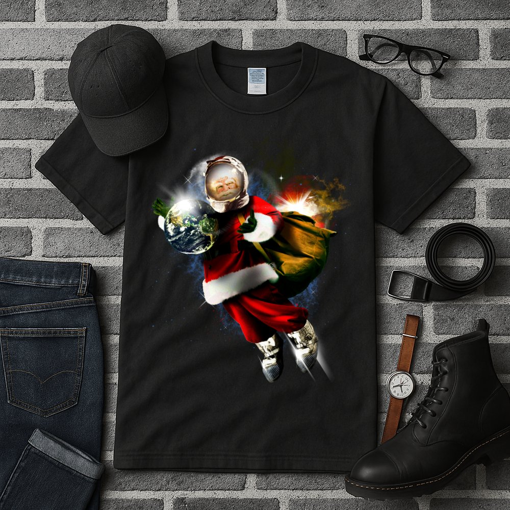 Astronaut Santa Claus In Space Tall T-Shirt