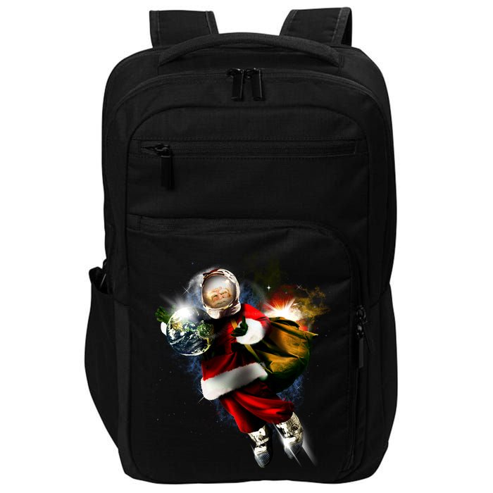 Astronaut Santa Claus In Space Impact Tech Backpack