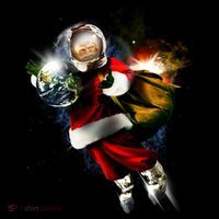 Astronaut Santa Claus In Space Button