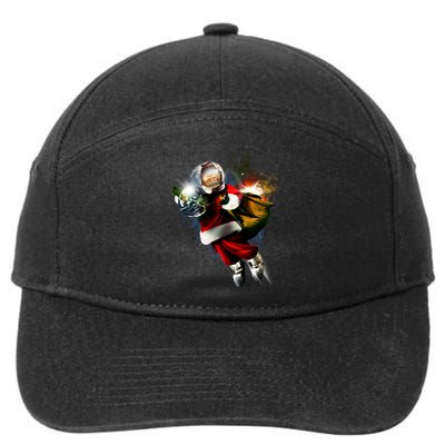 Astronaut Santa Claus In Space 7-Panel Snapback Hat
