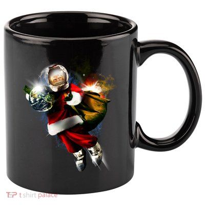 Astronaut Santa Claus In Space 11oz C Handle Ceramic Mug
