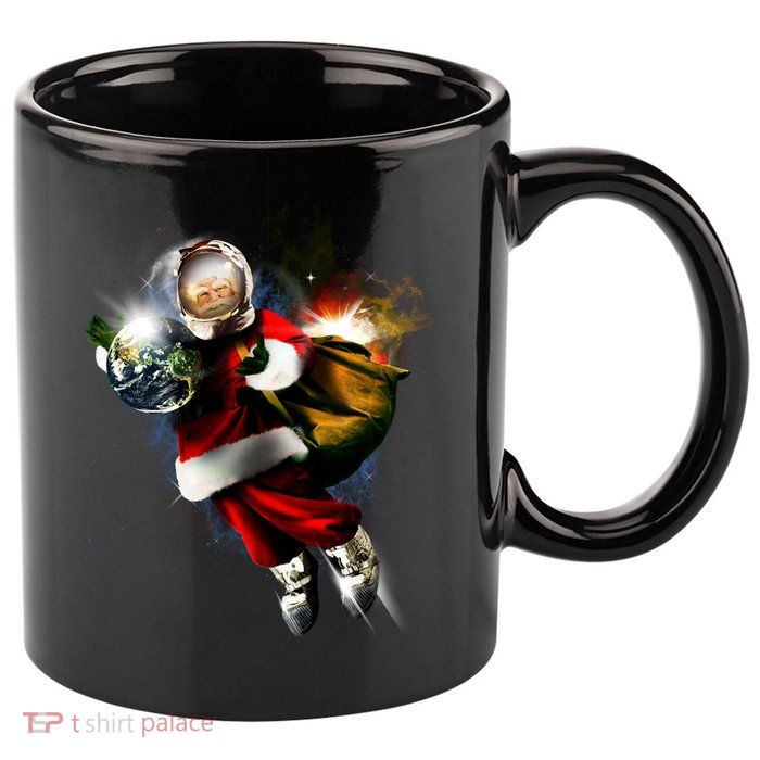 Astronaut Santa Claus In Space 11oz C Handle Ceramic Mug