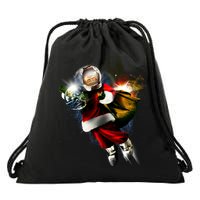Astronaut Santa Claus In Space Drawstring Bag