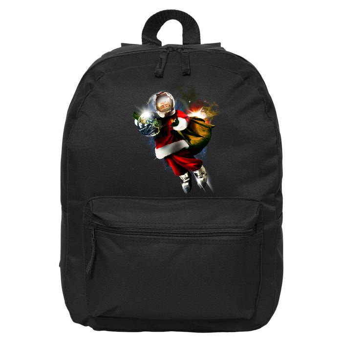Astronaut Santa Claus In Space 16 in Basic Backpack