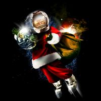 Astronaut Santa Claus In Space 16 in Basic Backpack