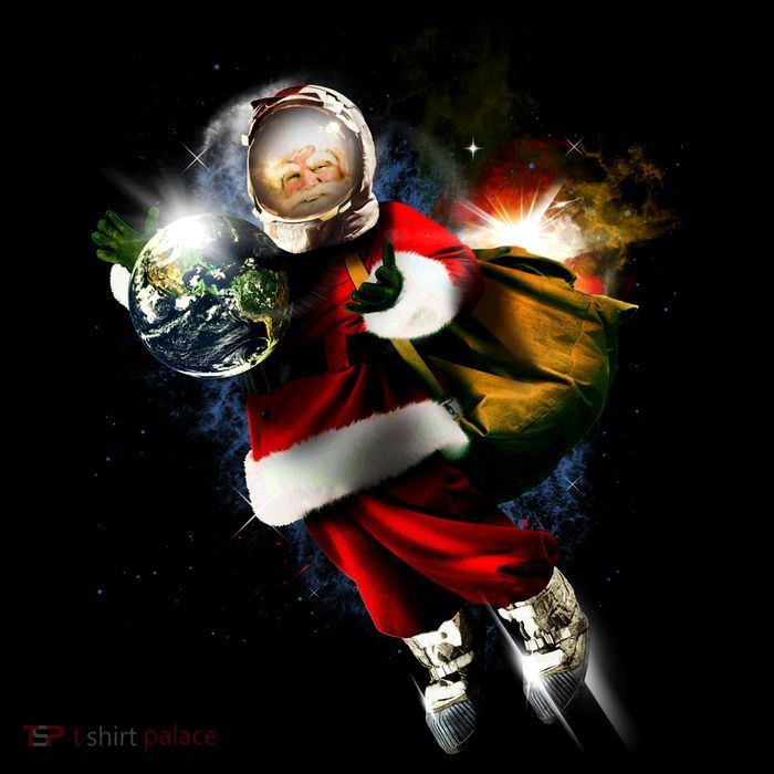 Astronaut Santa Claus In Space 16 in Basic Backpack