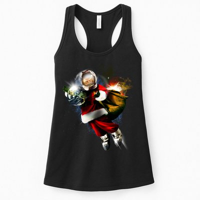 Astronaut Santa Claus In Space Womens Tank Top