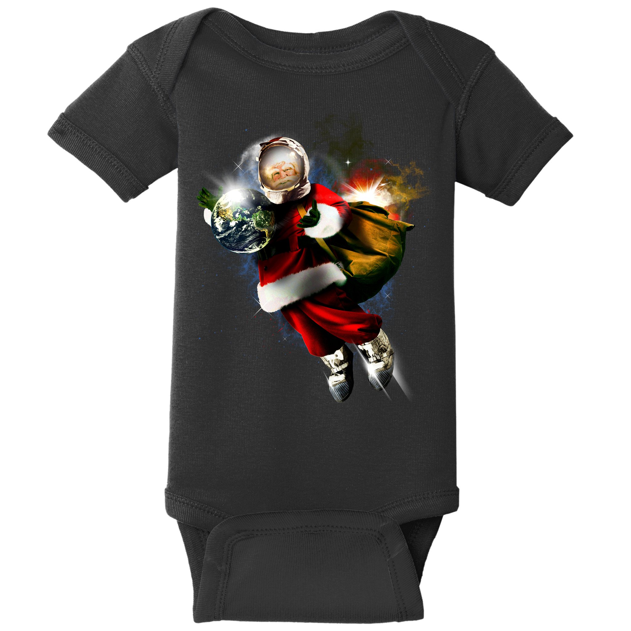 Astronaut Santa Claus In Space Baby Bodysuit