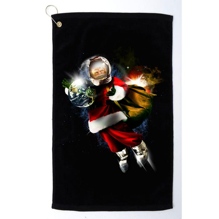 Astronaut Santa Claus In Space Golf Towel