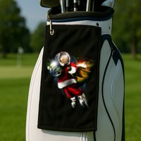 Astronaut Santa Claus In Space Golf Towel