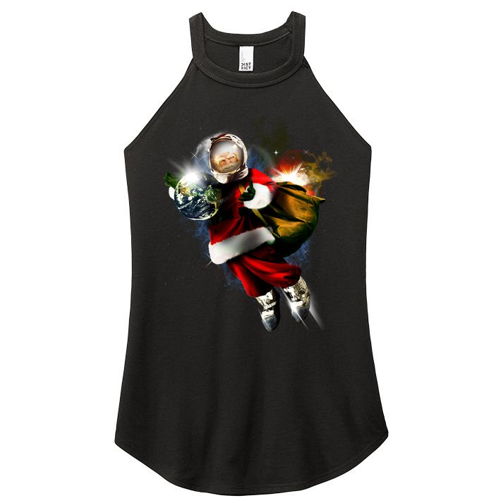 Astronaut Santa Claus In Space Women's Perfect Tri Rocker Tank