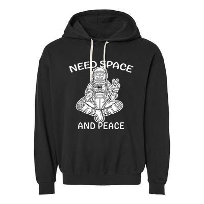 Astronaut Skeleton Need Space And Peace Garment-Dyed Fleece Hoodie