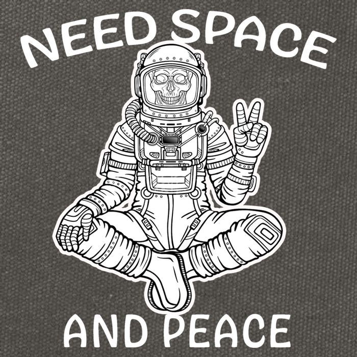 Astronaut Skeleton Need Space And Peace Cotton Canvas Backpack
