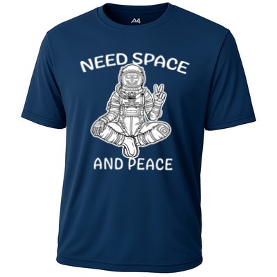 Astronaut Skeleton Need Space And Peace Cooling Performance Crew T-Shirt