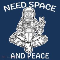 Astronaut Skeleton Need Space And Peace Tall T-Shirt
