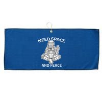 Astronaut Skeleton Need Space And Peace Large Microfiber Waffle Golf Towel