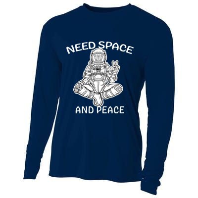 Astronaut Skeleton Need Space And Peace Cooling Performance Long Sleeve Crew