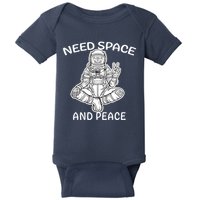 Astronaut Skeleton Need Space And Peace Baby Bodysuit
