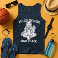 Astronaut Skeleton Need Space And Peace Tank Top