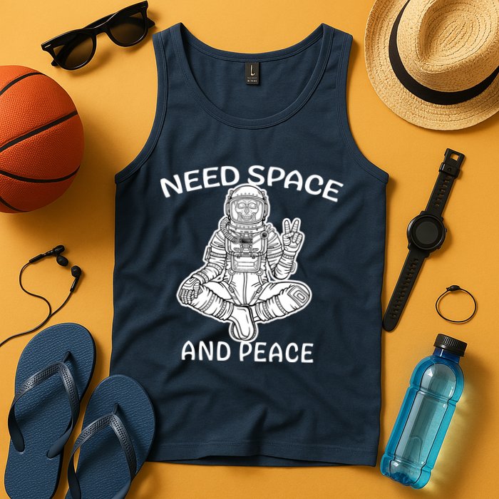 Astronaut Skeleton Need Space And Peace Tank Top