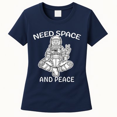 Astronaut Skeleton Need Space And Peace Womens T-Shirt
