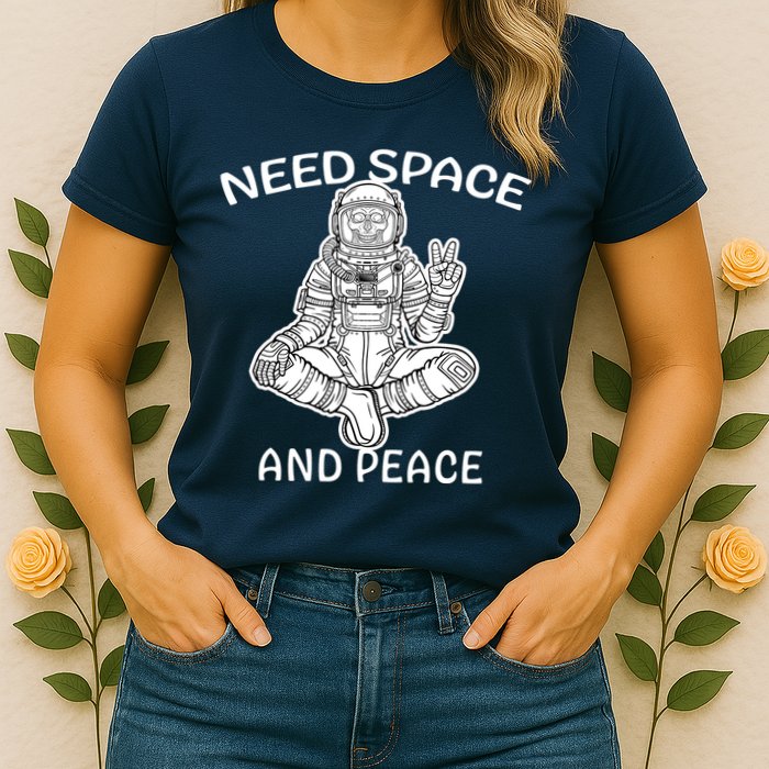 Astronaut Skeleton Need Space And Peace Womens T-Shirt