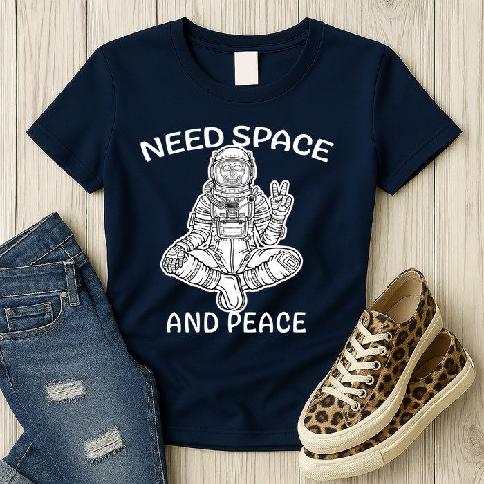 Astronaut Skeleton Need Space And Peace Womens T-Shirt