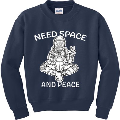 Astronaut Skeleton Need Space And Peace Kids Sweatshirt