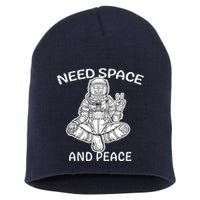 Astronaut Skeleton Need Space And Peace Short Acrylic Beanie