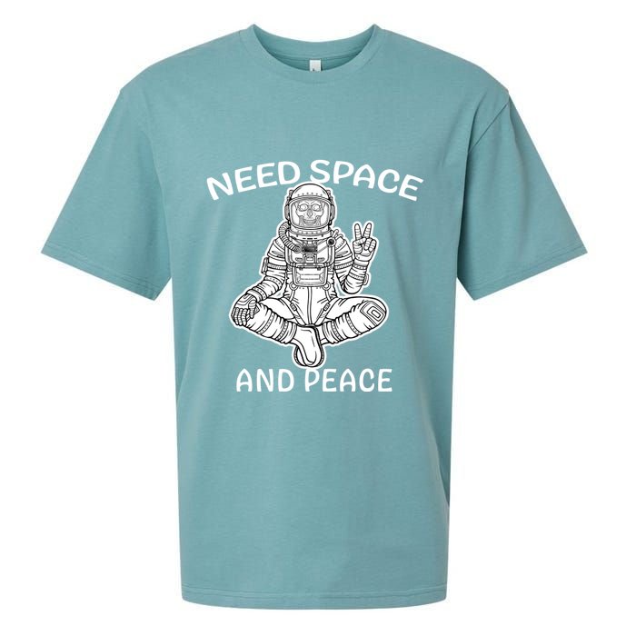 Astronaut Skeleton Need Space And Peace Sueded Cloud Jersey T-Shirt