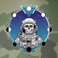 Astronaut Skeleton Star Sky Moon Phases Legacy Tie Dye Trucker Hat