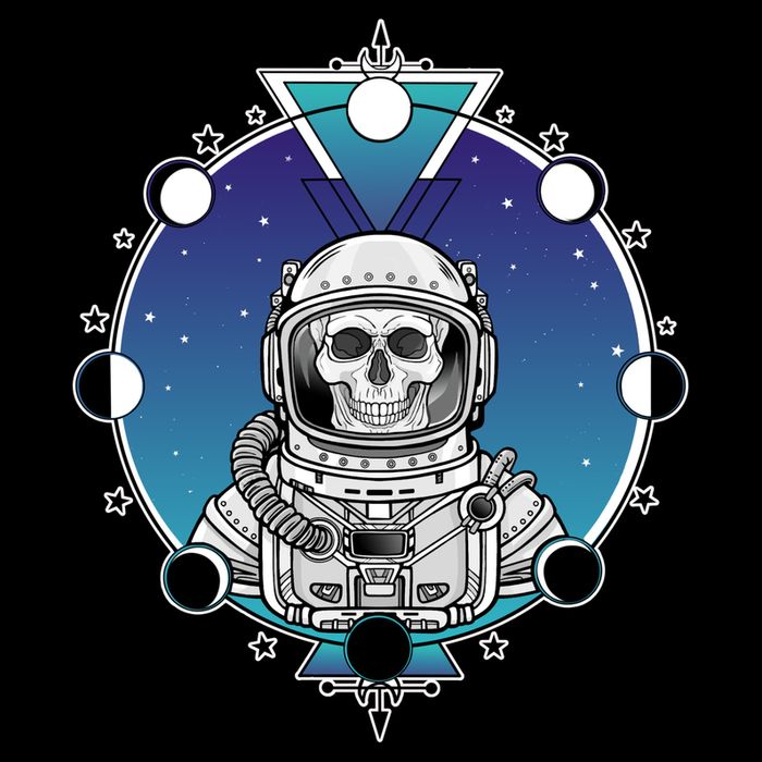 Astronaut Skeleton Star Sky Moon Phases Backpack
