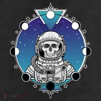 Astronaut Skeleton Star Sky Moon Phases 11oz C Handle Ceramic Mug