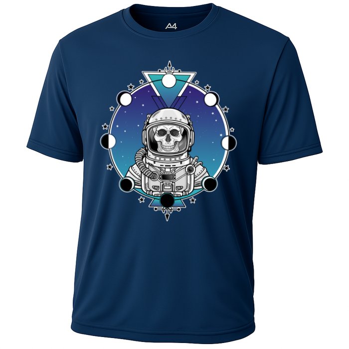 Astronaut Skeleton Star Sky Moon Phases Cooling Performance Crew T-Shirt