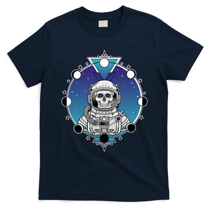 Astronaut Skeleton Star Sky Moon Phases T-Shirt