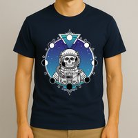 Astronaut Skeleton Star Sky Moon Phases T-Shirt