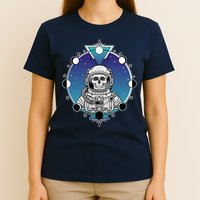 Astronaut Skeleton Star Sky Moon Phases T-Shirt