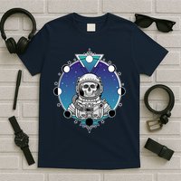 Astronaut Skeleton Star Sky Moon Phases T-Shirt