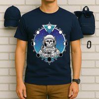 Astronaut Skeleton Star Sky Moon Phases T-Shirt