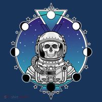 Astronaut Skeleton Star Sky Moon Phases Youth Performance Sprint T-Shirt