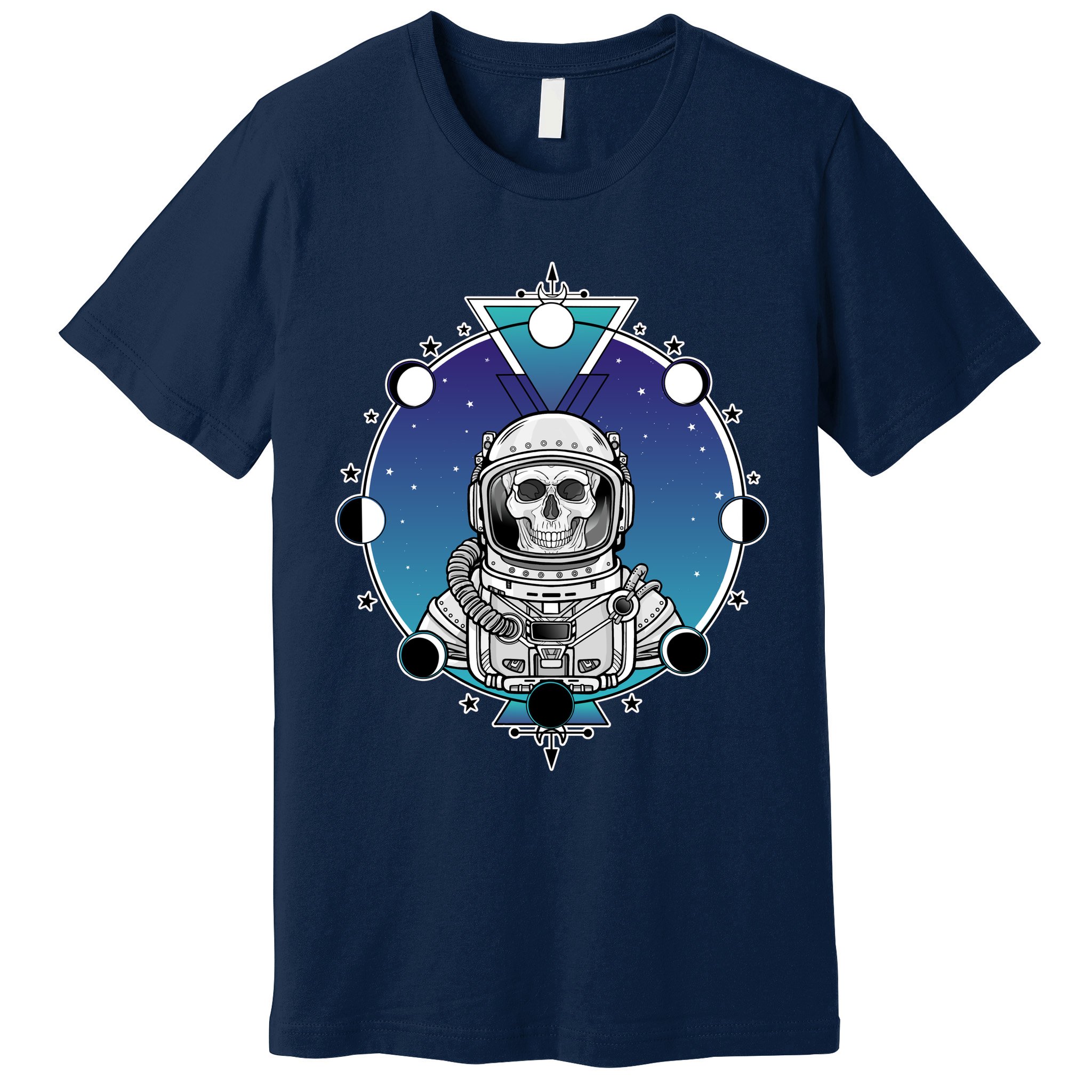 Astronaut Skeleton Star Sky Moon Phases Premium T-Shirt