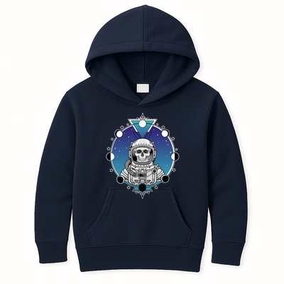 Astronaut Skeleton Star Sky Moon Phases Kids Hoodie
