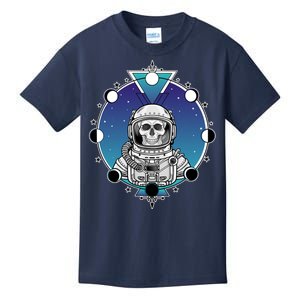 Astronaut Skeleton Star Sky Moon Phases Kids T-Shirt