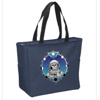 Astronaut Skeleton Star Sky Moon Phases Zip Tote Bag