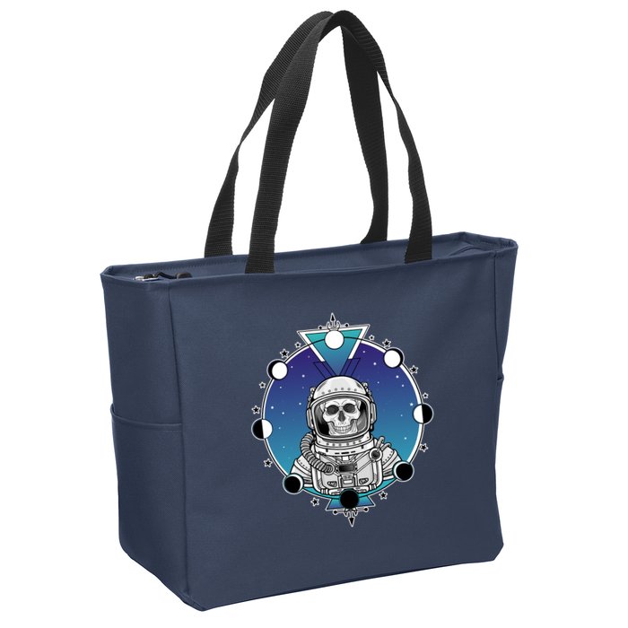 Astronaut Skeleton Star Sky Moon Phases Zip Tote Bag