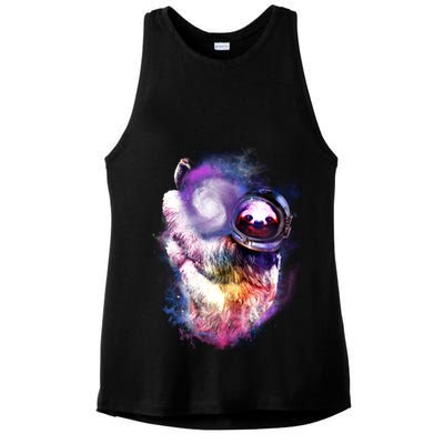 Astronaut Sloth Hanging In Space Ladies PosiCharge Tri-Blend Wicking Tank