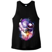 Astronaut Sloth Hanging In Space Ladies PosiCharge Tri-Blend Wicking Tank